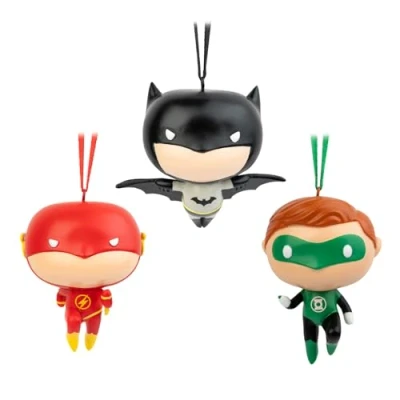 Image of Grupo Erik DC Comics Christmas Ornaments Set Of 3 Batman &amp; Flash Green Lantern Hanging Ornament Decorations Gifts Figure