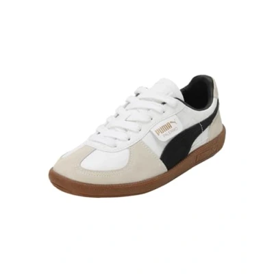Image of Puma Palermo Unisex Trainers, Size: 8, White/pale plum Leather