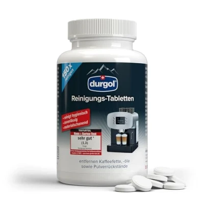 Image of Durgol 150 Cleaning Tablets for Jura, Siemens, Sage, De&#039;Longhi, Nespresso &amp; Coffee Machines All Types Brands, Grease Remover Cleaner Machine