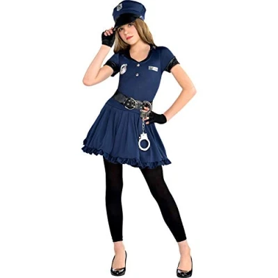 Image of amscan 9904810 Kids Police Officer Cop Cutie Girls Fancy Dress Costume Age: 6 8 Years