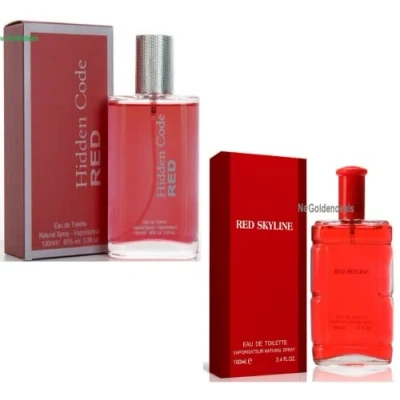 Image of Modaleo Men’s aftershave Eau De Toilette Spray for him Men Perfume 100ml (1x Hidden Code Red 1x SkyLine Toilette)