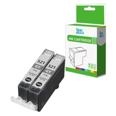 Image of InkJello Ink Cartridge For Printer, Compatible With Canon Pixma MP980 MP990 MX860 CLI 521 (Grey, 2 Pack)