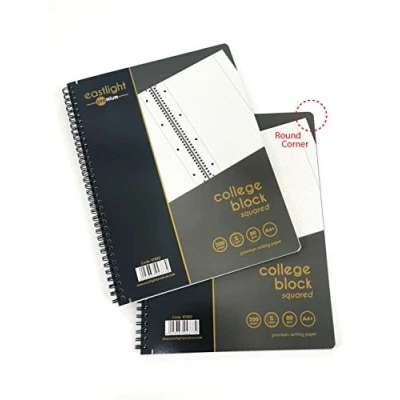 Image of Eastlight College Block A4 Squared Notebook, 200 pages, Pack of 2