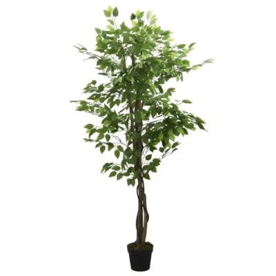 Image of vidaXL Artificial Ficus Tree 630 Leaves 120 cm Green