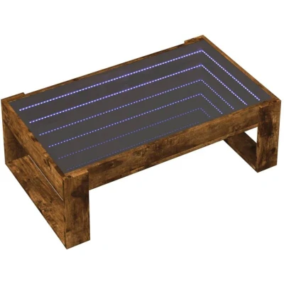 Image of vidaXL Coffee Table with Infinity LED Smoked Oak 90x53x30 cm