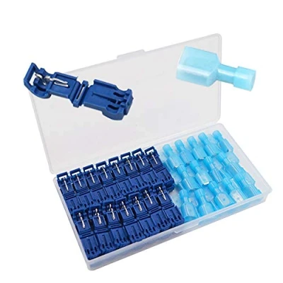 Image of Senven 60Pcs Quick Connector line Terminal, Terminal Block kit, Blue, 30 Pairs.
