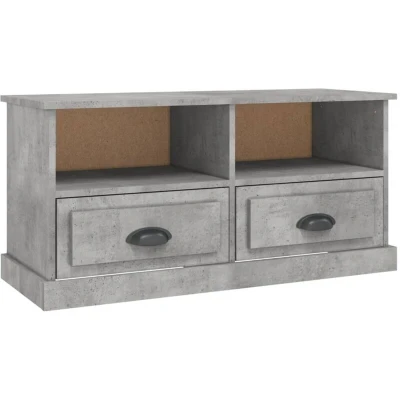 Image of vidaXL TV Cabinet Concrete Grey 93x35.5x45 cm Engineered Wood