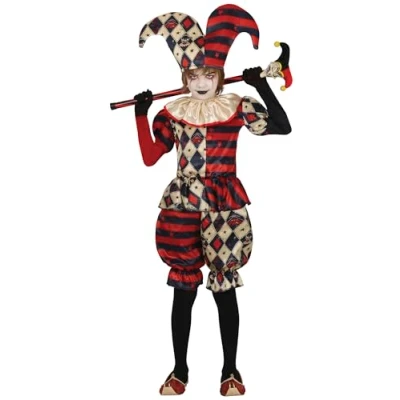 Image of FIESTAS GUIRCA Diamond Harlequin Fancy Dress for Boys Clown Jester Kids Costume Halloween Costumes 5 6 years