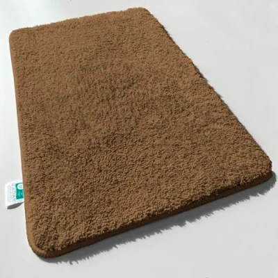 Image of casa pura Deep Pile Soft Bath Mat, High Fluffy Bathroom Rug (Brown, 60 x 50 cm) Non slip Machine Washable Floor Mat Rug, Large Shaggy Carpet Runner