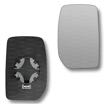 Image of Less4spares Replacement Wing Mirror Glass Right Compatible with Ford Transit 2000 2014 CLIP ON Driver Off side Heated Convex
