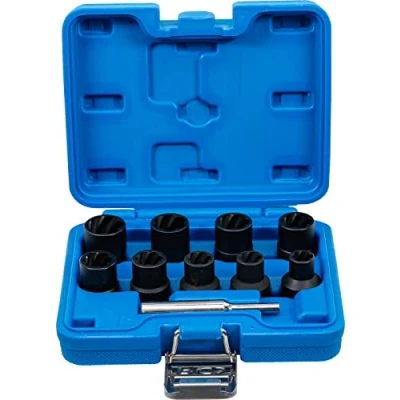 Image of BGS 5266 Twist Socket Set (Spiral Profile) / Screw Extractor 12.5 mm (1/2&quot;) Drive 10 19 pcs.