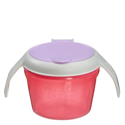 Image of vital baby NOURISH Snack on The go, Pot with Handles and lid, Pop, Blue Green