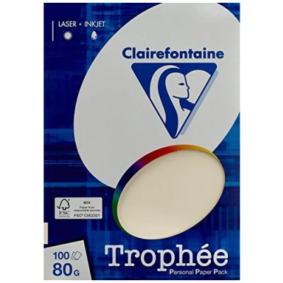Image of Clairefontaine Trophee Copying Paper (A4, 80g/m², 100 Sheets) A4, 21 x 29.7 cm Sand