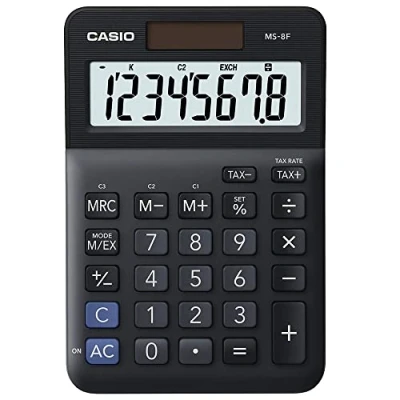 Image of CASIO MS 8F Desk Calculator 8 Digit, Tax, Currency