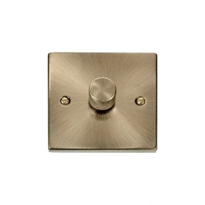 Image of Click Deco 1 Gang 2 Way 100W LED Dimmer Switch Antique Brass