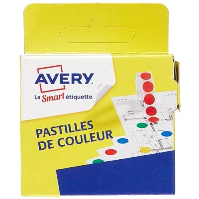 Image of AVERY Box of 150 Yellow Adhesive Dots, Diameter 15 mm