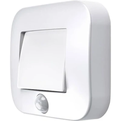 Image of OSRAM NIGHTLUX Hall White Night Light, Motion Detector, IP54, Battery Operated, Cool 4000K, Ideal for Hallways, Entrances, Flexible Mounting