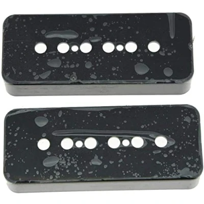 Image of Dopro 2pcs Black 50mm Pole Spacing P90 Guitar Pickup Covers for Les Paul