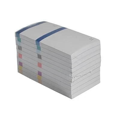 Image of Exacompta Ref. 96399E Pack of 10 vendor pads with colour band 100 sheets double numbered Size 6.6 x 13.5 cm Assorted colours