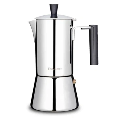 Image of Easyworkz Pedro Stovetop Espresso Maker 4Cup 200ml Stainless Steel Italian Coffee Machine Induction Moka Pot