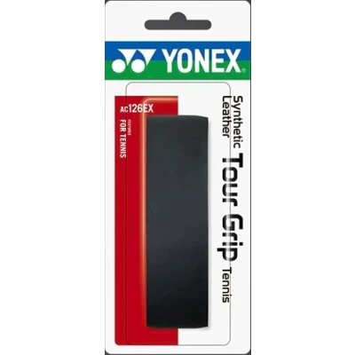 Image of Yonex Tour Grip Tennis Replacement Super Leather Polyurethane Pack of 1 (Black)