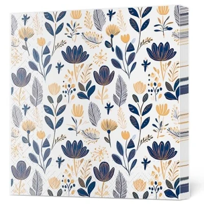 Image of Daisy 3 Ply Spring Flowers Tissue Paper Napkins Serviettes for Decoupage Lunch 33cm x Pack of 20 (Scandinavian Floral Pattern)