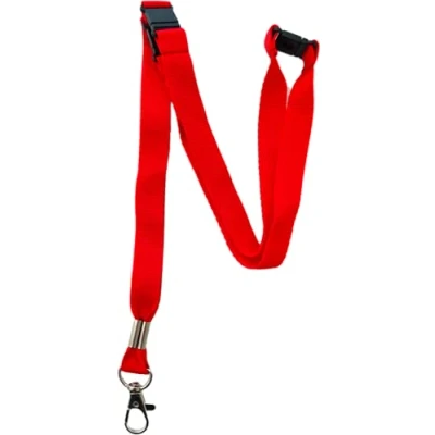 Image of PAC Supplies Global 15mm Colourful Neck Lanyard With 3 Point (Triple) Safety Breakaway (Red, 1 Lanyard)