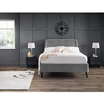 Image of Julian Bowen Frida Curved Velvet 150cm King Bed Grey