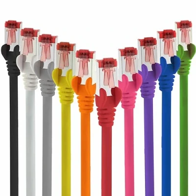 Image of 1aTTack.de CAT6 network cable 10x 2m shielding SFTP CAT.6 RJ45 patch Ethernet DSL LAN router switch modem panel 10 colors