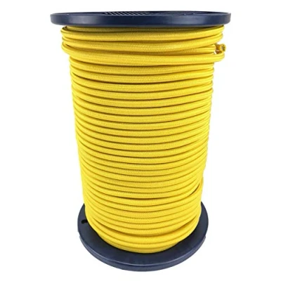 Image of 10mm Yellow Elastic Shock Cord x 30 Metres On A Reel, Bungee Rope Tie Down Strong