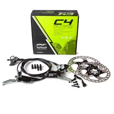 Image of CLARKS RACE SERIES (CRS) C4, 4 Piston Hydraulic Disc Brake Set UK Configuration, Black