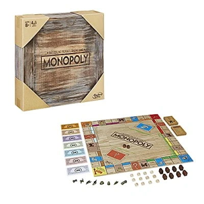 Image of Monopoly Vintage Edition, Hasbro Gaming Board Game, French Version Amazon Exclusive