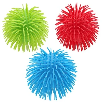 Image of Toyland ® 10cm Squeezee Goo Novelty Fuzzy Balls 3 Colours Available 1 Chosen At Random Fidget Fun Toys