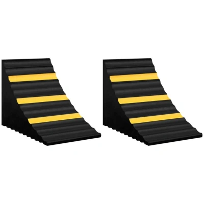 Image of vidaXL Wheel Chocks 2 pcs 29x16x19 cm Rubber