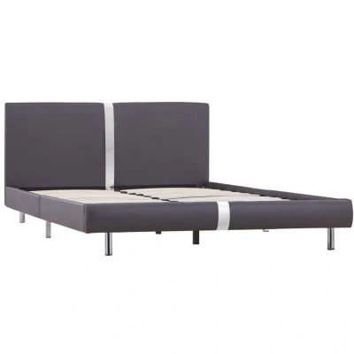 Image of vidaXL Bed Frame without Mattress Grey Faux Leather 135x190 cm Double