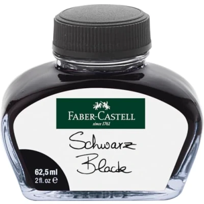 Image of Faber Castell 148700 Ink Glass for Writing Instruments with Converter, Brilliant Black, 62.5 mm, Pack of 1
