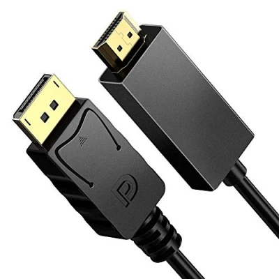 Image of VMOJO DisplayPort to HDMI Cable, 1.8m (DP) Cable High Speed incl. Audio Transmission Full HD 1080p DP Male Compatible with Apple/PC/Desktop/Labtop