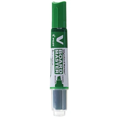 Image of Pilot Begreen Recycled V Board Master Whiteboard Marker Chisel 2.2 5.2 mm Tip Green, Box of 10