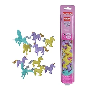 Image of Wild Republic 23235 Figures Unicorns Playset, Nature Tube, 10 Pieces, Multi