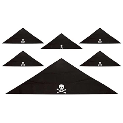 Image of HENBRANDT 5 x Black Pirate Skull and Crossbones Bandana (Child)