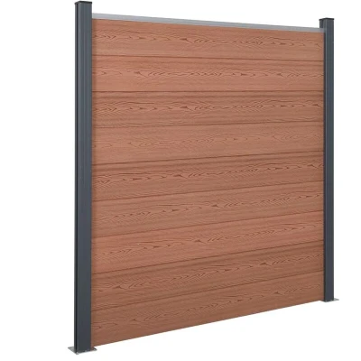 Image of vidaXL Fence Panel Set Brown 180x186 cm WPC