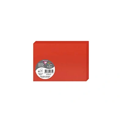 Image of Clairefontaine Ref 22371C Pollen Folded Card (Pack of 25 Sheets) 110 x 155mm Sized, 210gsm Card, Inkjet &amp; Laser Printer Compatible, Acid Free Coral Red