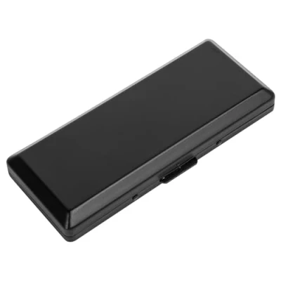 Image of Elegant, Fashionable, and Minimalist Metal Cigarette case Holds 10 100mm Cigarettes Perfect for Women Lightweight Durable Design.(Black)