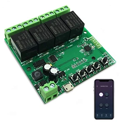 Image of Newgoal 4 Channel WiFi Smart Switch Relay Module, TUYA/Smart Life App for Home Remote Control, Momentary Time Adjustable, Compatible with Alexa/Google Assistant