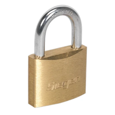 Image of Siegen Brass Body Padlock with Cylinder 40mm