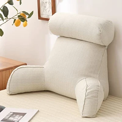 Image of Reading Pillow/Lumbar Support Cushion/Cuddle Cushion/Back Rest Pillow,With Armrests,Great As Backrest For Books Or Gaming