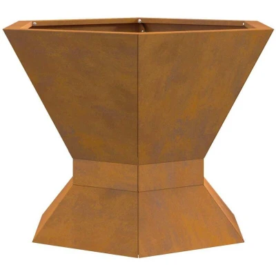 Image of vidaXL Fire Pit Hexagonal 50x50x40 cm Weathering Steel