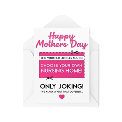 Image of Funny Mother&#039;s Day Cards Birthday for Mum Greeting Card Her Choose Your Own Nursing Home Voucher Comedy Humour Joke CBH224