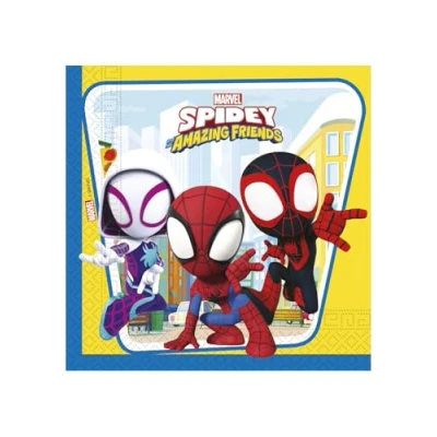 Image of Procos Spidey And His Amazing Friends Pack Of 20 Party Napkins 33 x centimeters