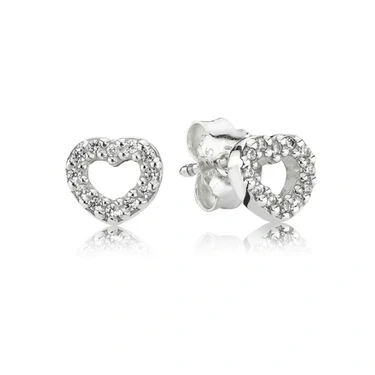 Image of Pandora Pavé Heart Earrings